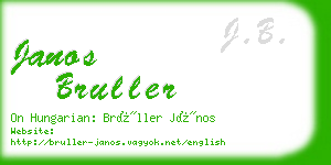 janos bruller business card